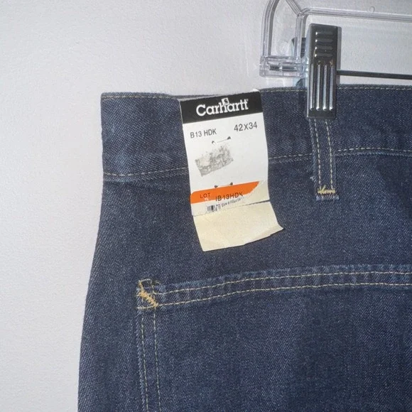 Carhartt Men's 42x34 Loose Original Fit Dungaree Demin Pant B13 HDK Jeans NWOT - Picture 10 of 13